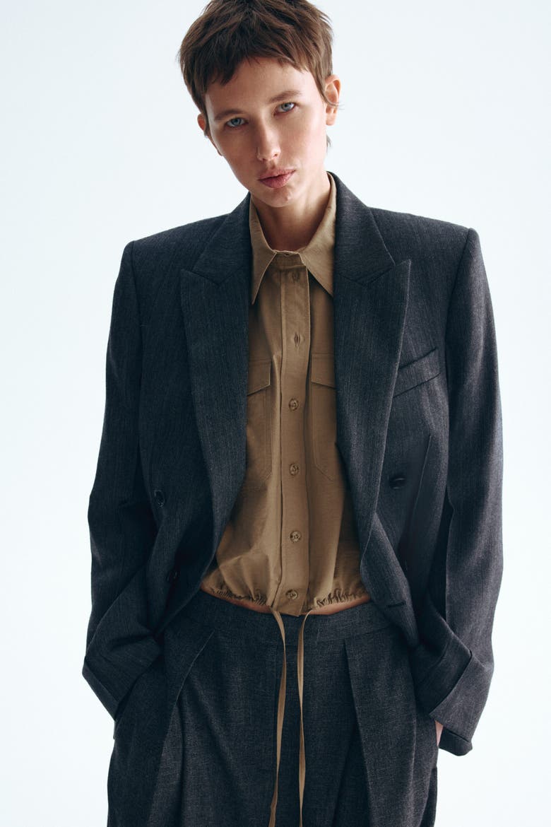 Drawstring Shirt, Main, color, Dark beige