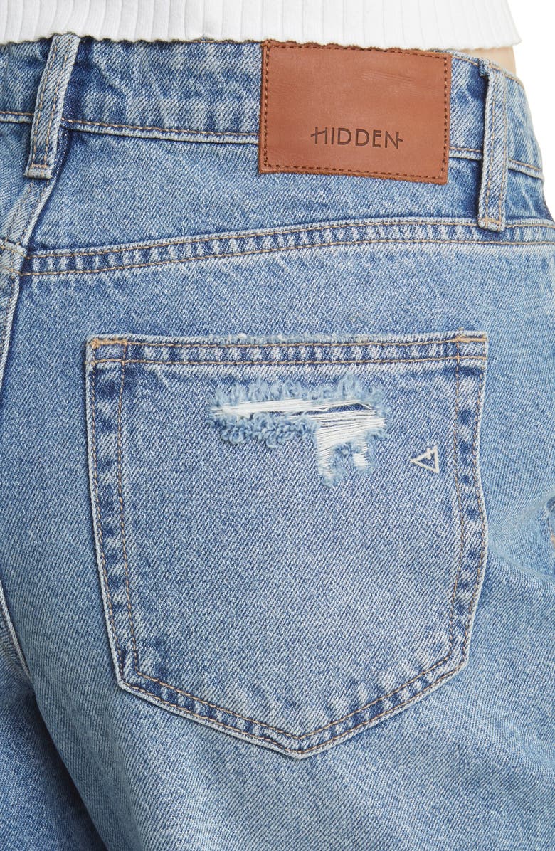 HIDDEN JEANS Nori Ripped High Waist Wide Leg Dad Jeans, Alternate, color, 