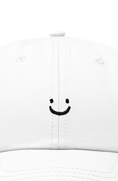 Dalix Lil Smile Embroidered Casual Hat In White