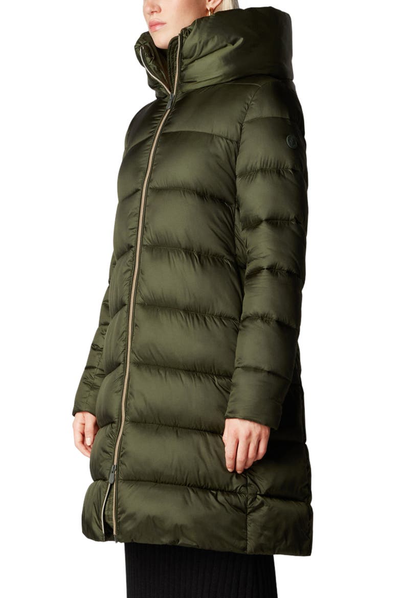 Lysa Quilted Hooded Longline Coat, Alternate, color, PINE GREEN