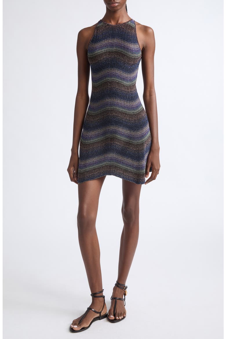 Metallic Zig-Zag Minidress, Main, color, S91T5-DARK TONES