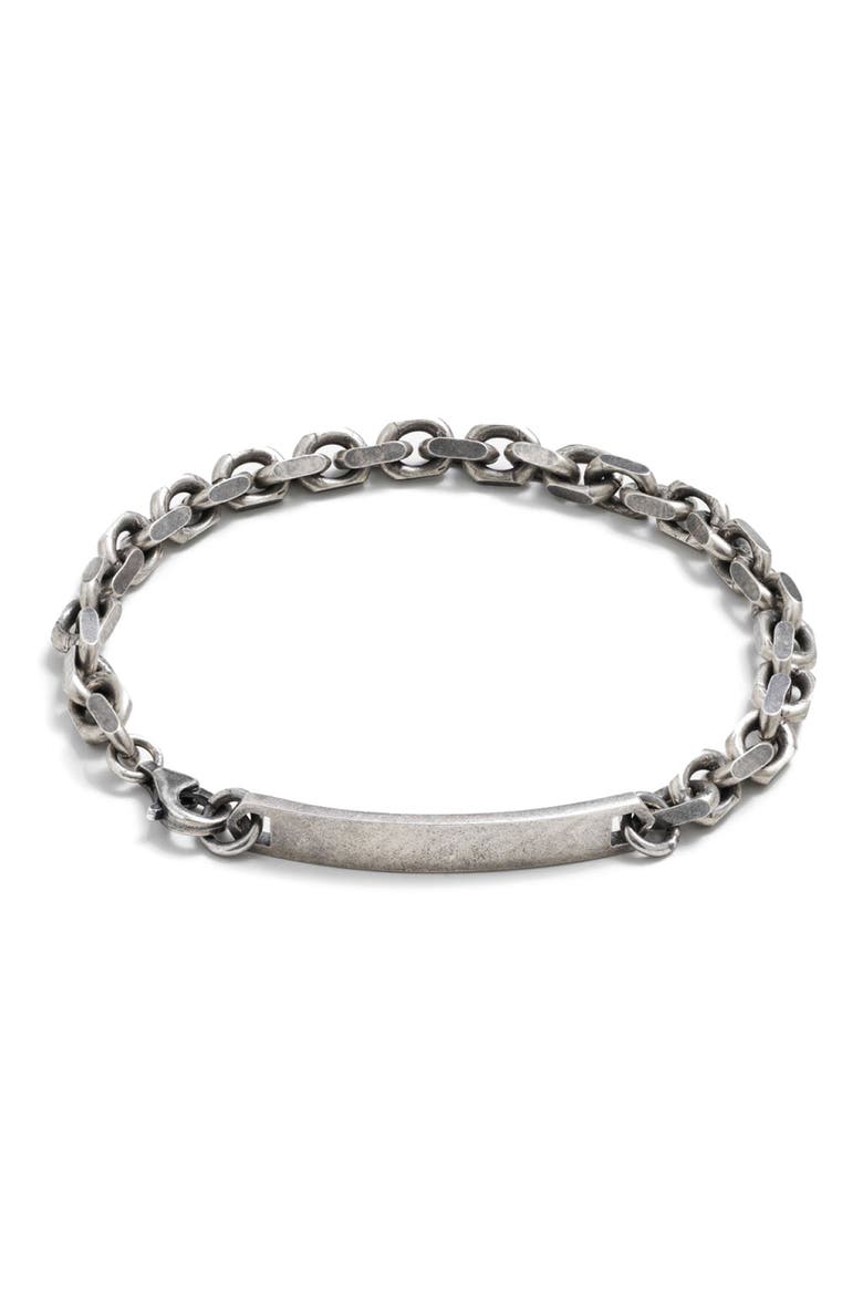 Men's ID Chain Bracelet, Main, color, SILVER