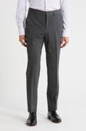 BOSS Virgin Wool Blend Flat Front Dress Pants
