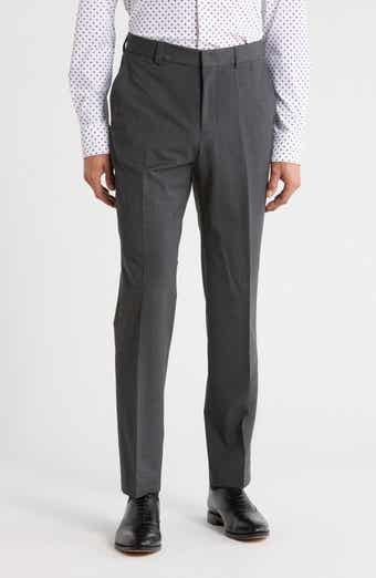 Virgin Wool Blend Flat Front Dress Pants