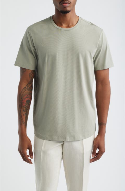 Crewneck Stretch Cotton T-Shirt