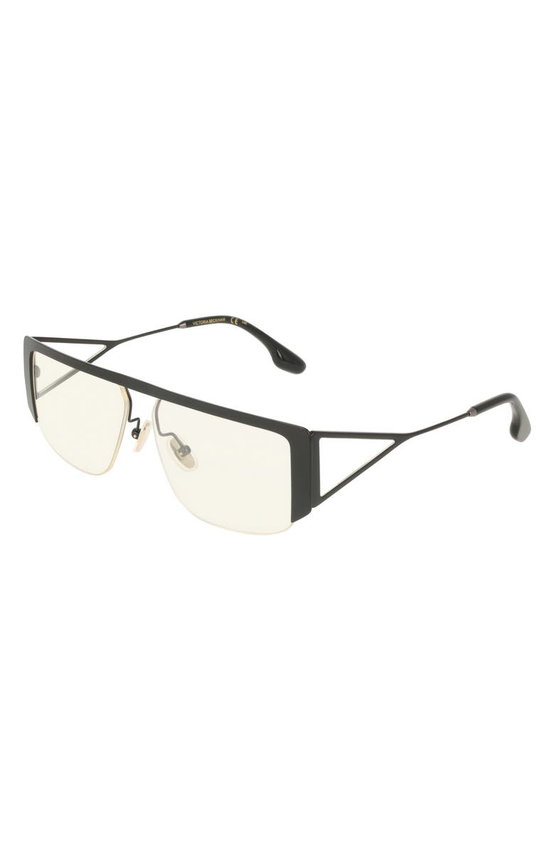 Victoria Beckham VB250S Classic Logo 59mm Rectangular Sunglasses, Alternate, color, Black