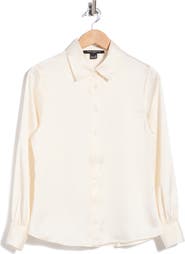 French Connection Satin Button-Up Shirt