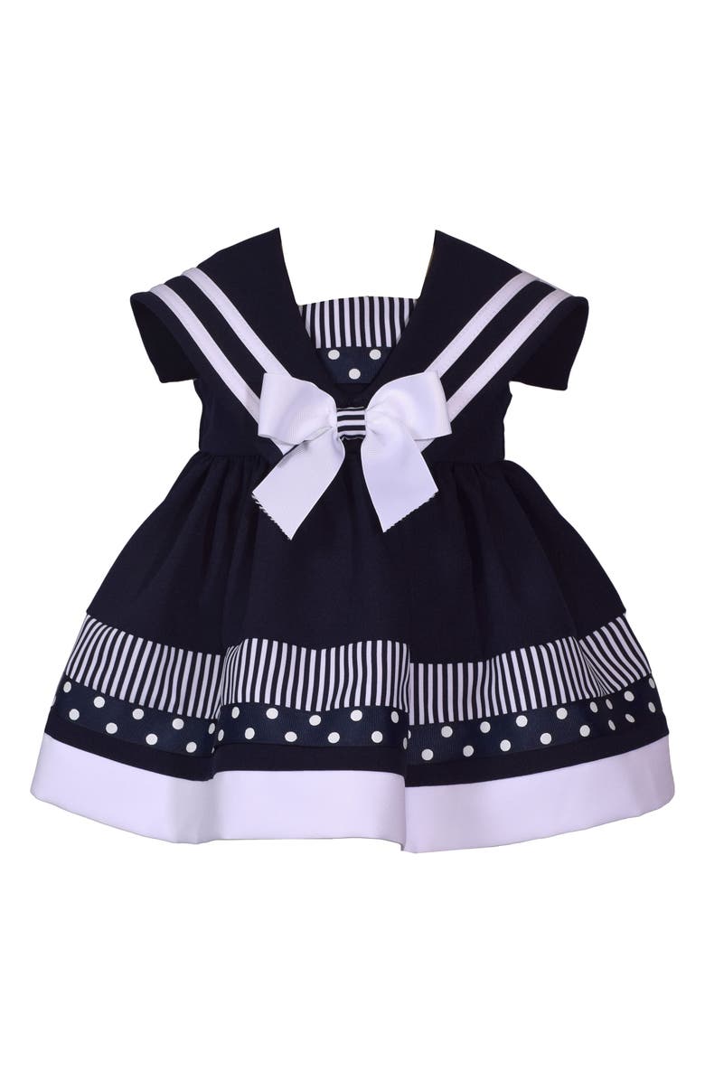Iris & Ivy Sailor Collar Nautical Party Dress, Main, color, 