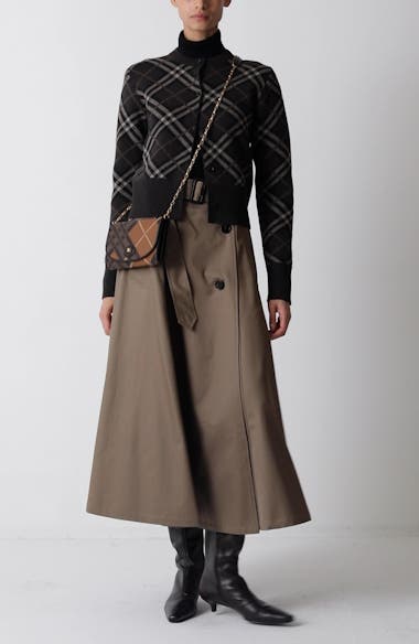 Burberry Brenda Cotton Gabardine Trench Skirt | Nordstrom