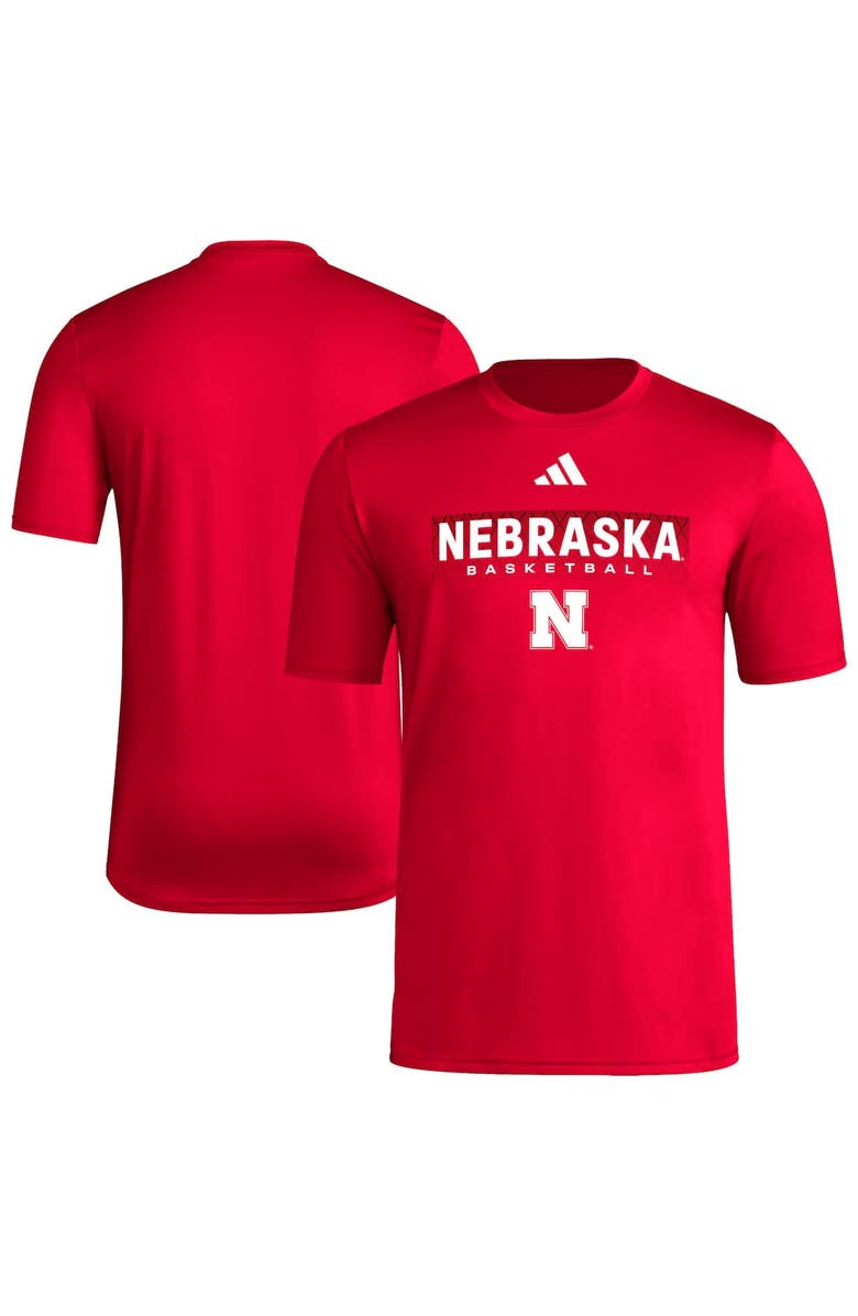 adidas Men's adidas Scarlet Nebraska Huskers Locker On-Court In The Fade Pregame AEROREADY T-Shirt, Alternate, color, 