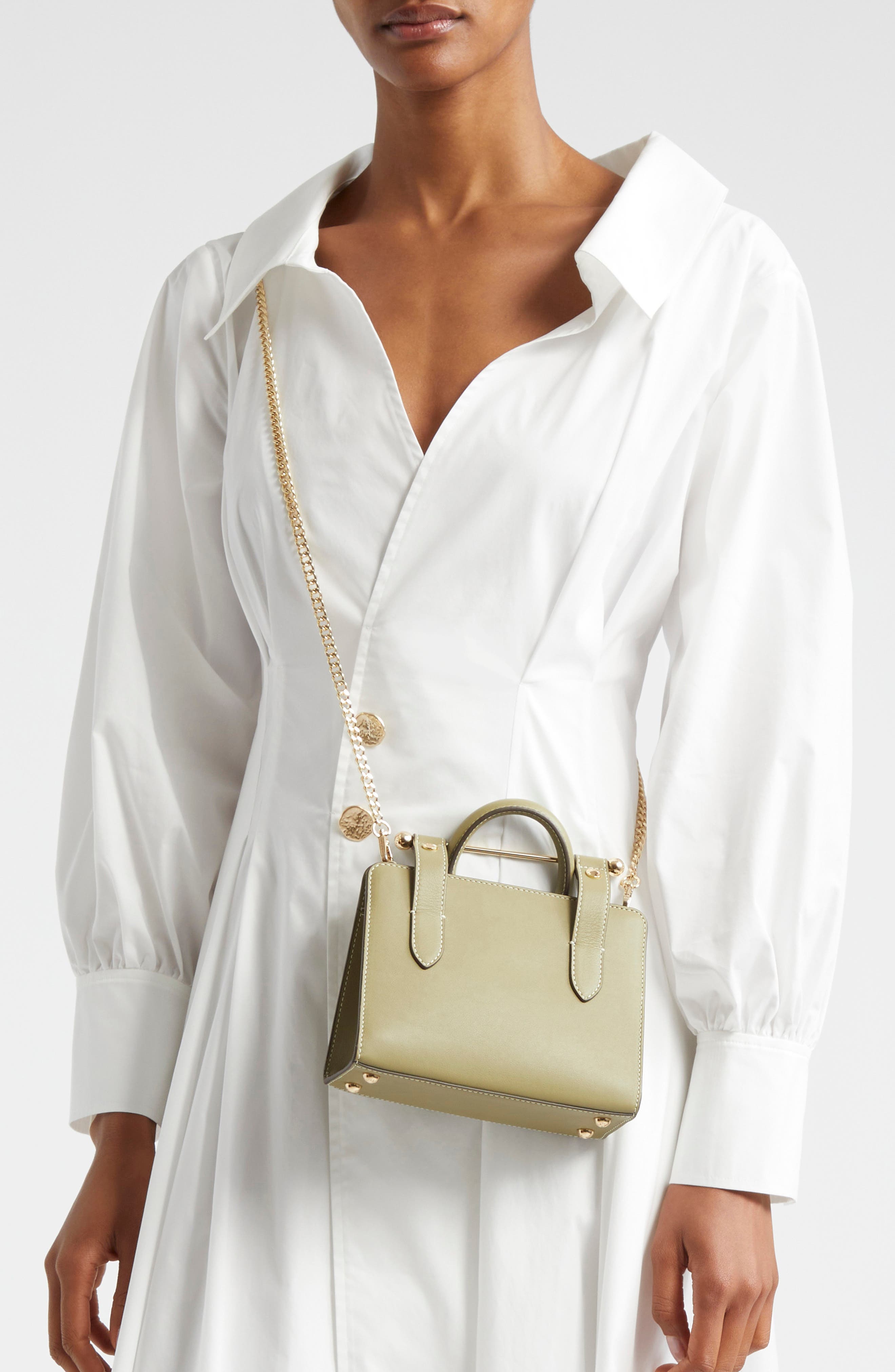 Strathberry Nano Leather Tote, Alternate, color, Pistachio