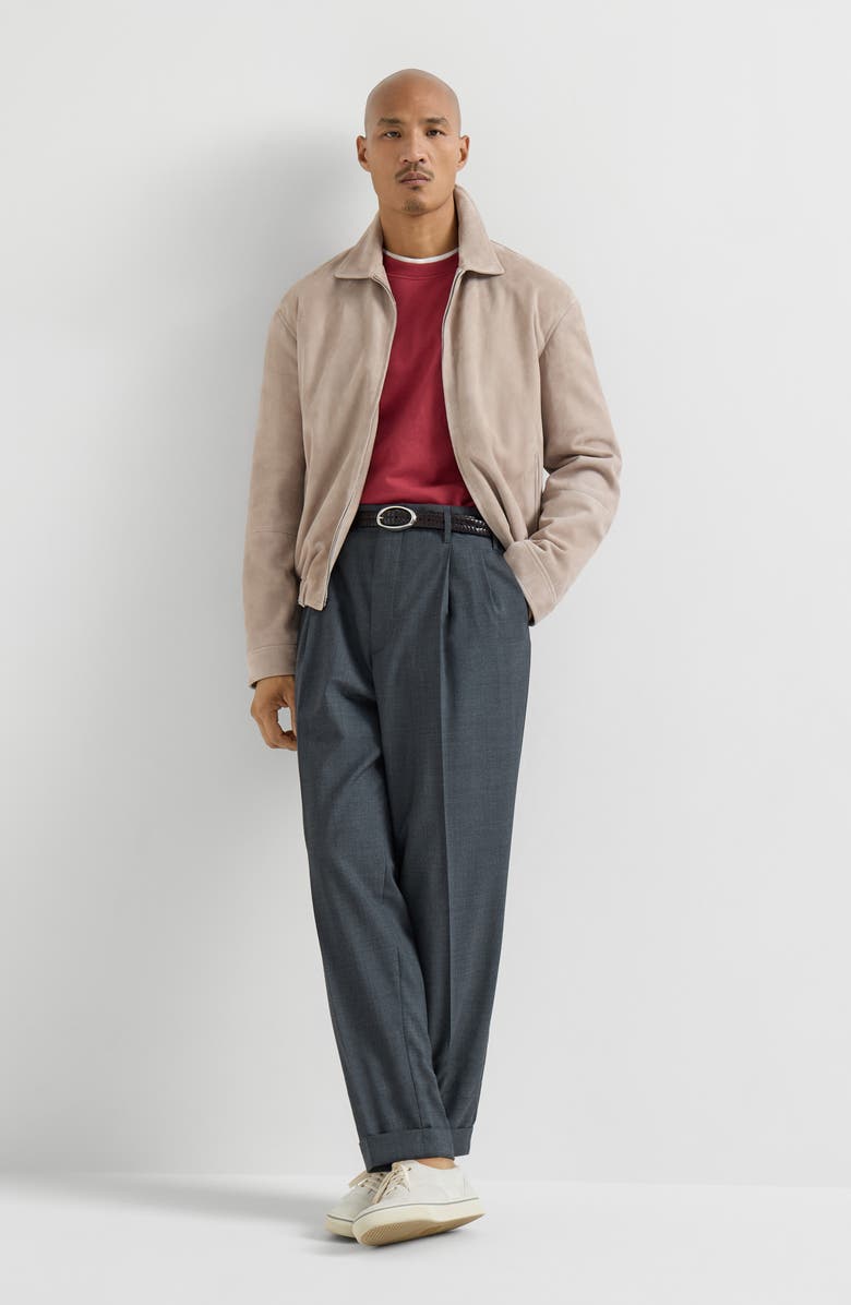 Brunello Cucinelli Cotton French terry sweatshirt, Alternate, color, Cherry