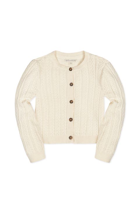 Baby Girls' Organic Chevron Cable Cardigan, Infant