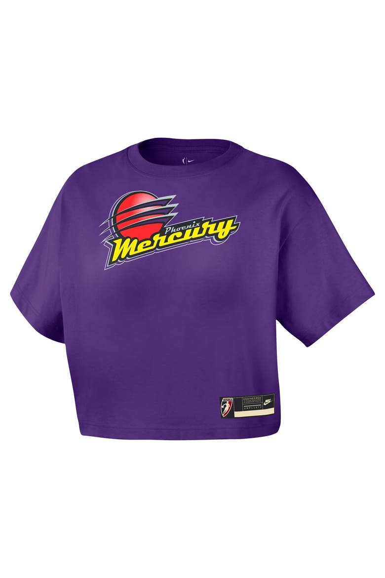 Women's Nike  Purple Phoenix Mercury Throwback Cropped T-Shirt - Court Origins, Alternate, color, Purple