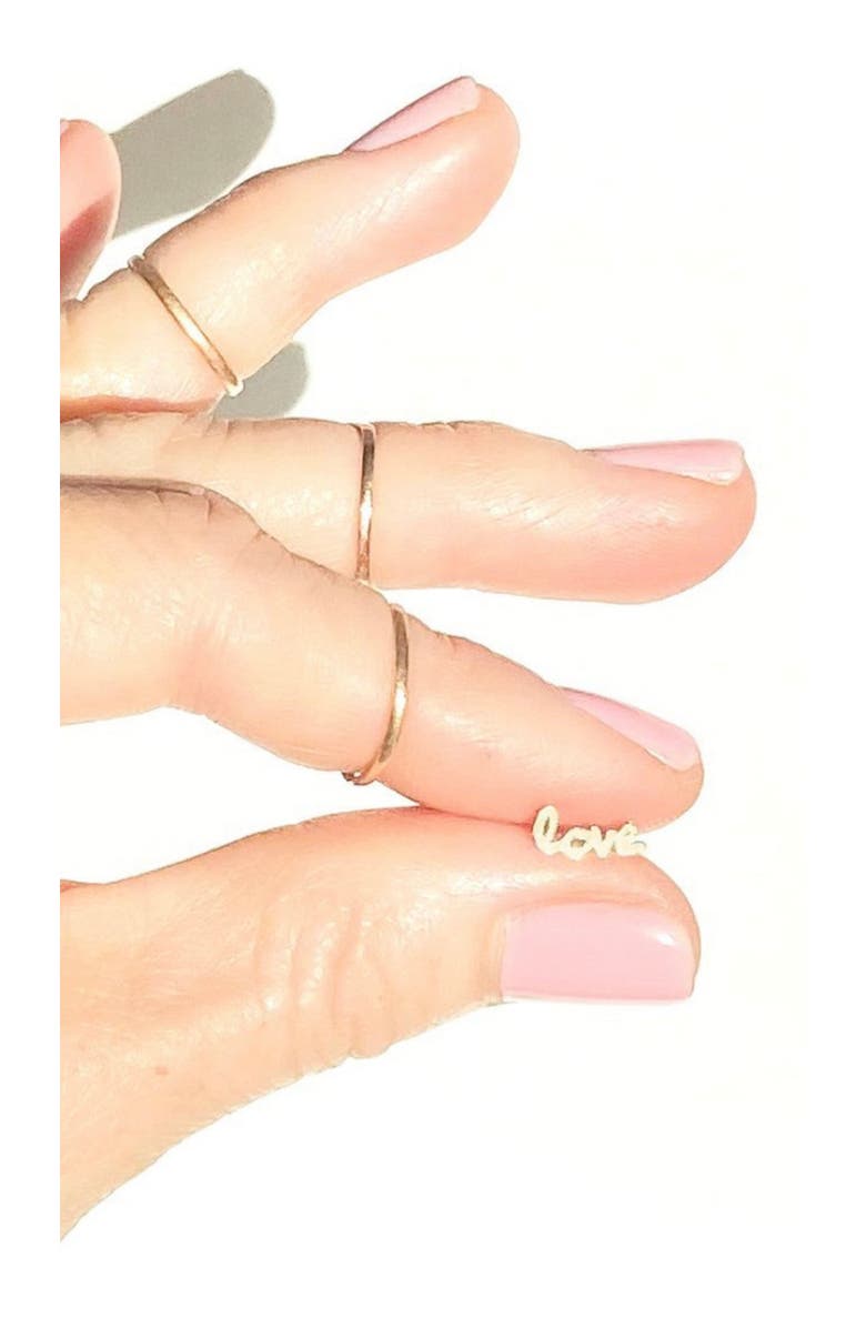 ELLIOT YOUNG "USE YOUR WORDS" 14K GOLD STUD EARRINGS - LOVE, Alternate, color,