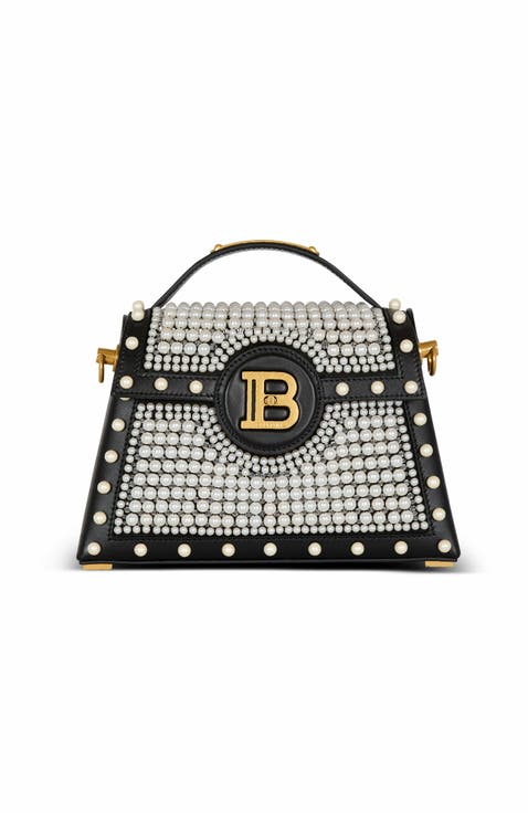 B-Buzz Dynasty Bag In Leather And Embroidered Satin