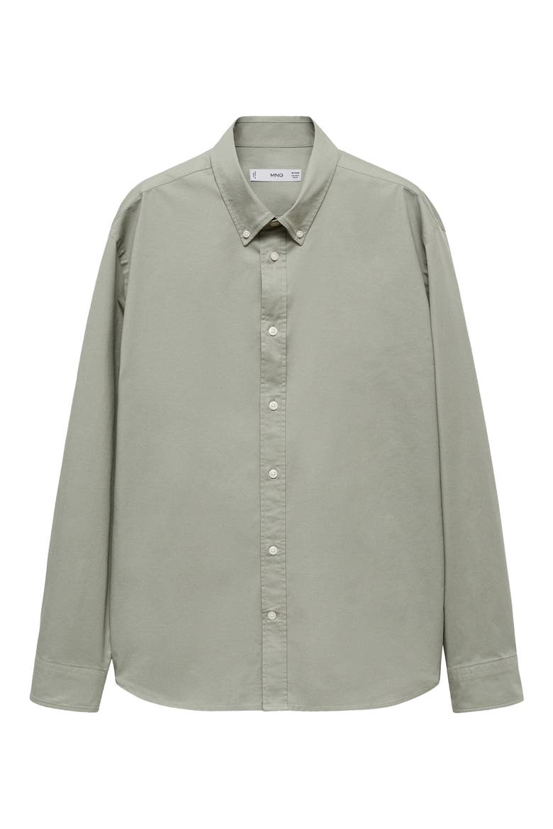 Regular Fit Stretch Cotton Button-Down Shirt, Main, color, KHAKI GREEN