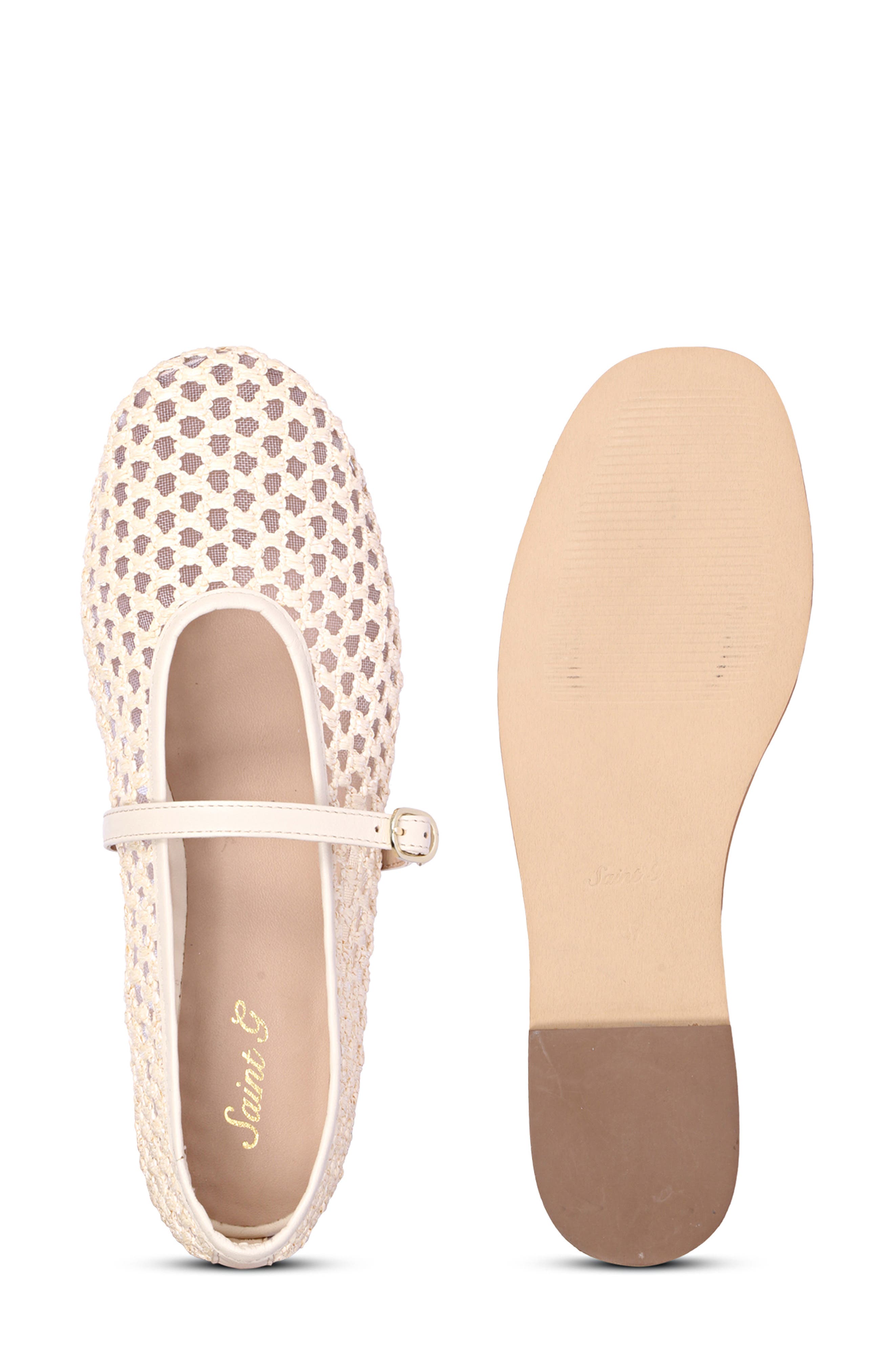 SAINT G Dia Mary Jane Flat, Alternate, color, Beige