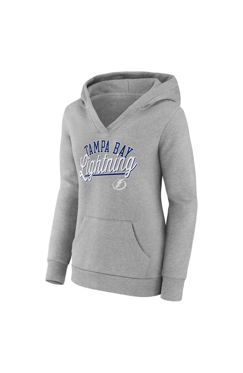 FANATICS Women's Fanatics Branded Gray Tampa Bay Lightning Simplicity Crossover V-Neck Pullover Hoodie, Alternate, color, Gray