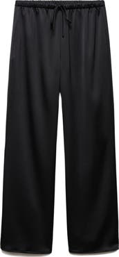 MANGO Satin Drawstring Pants