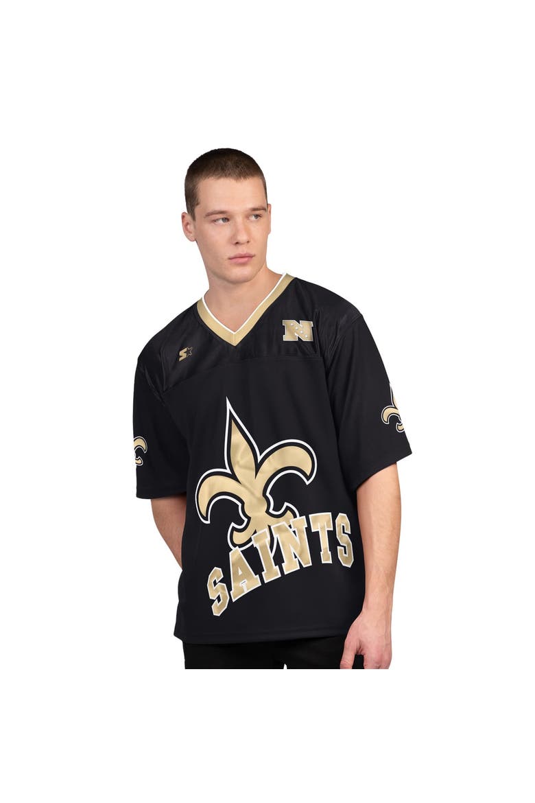 Men's Starter Black/White New Orleans Saints Short Sleeve & Long Sleeve T-Shirt Combo Pack, Alternate, color, Black