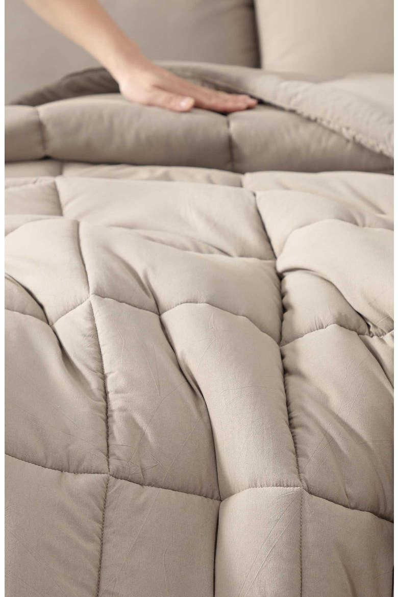 Urban Box Stitch Comforter Set, Alternate, color, SOFT BROWN