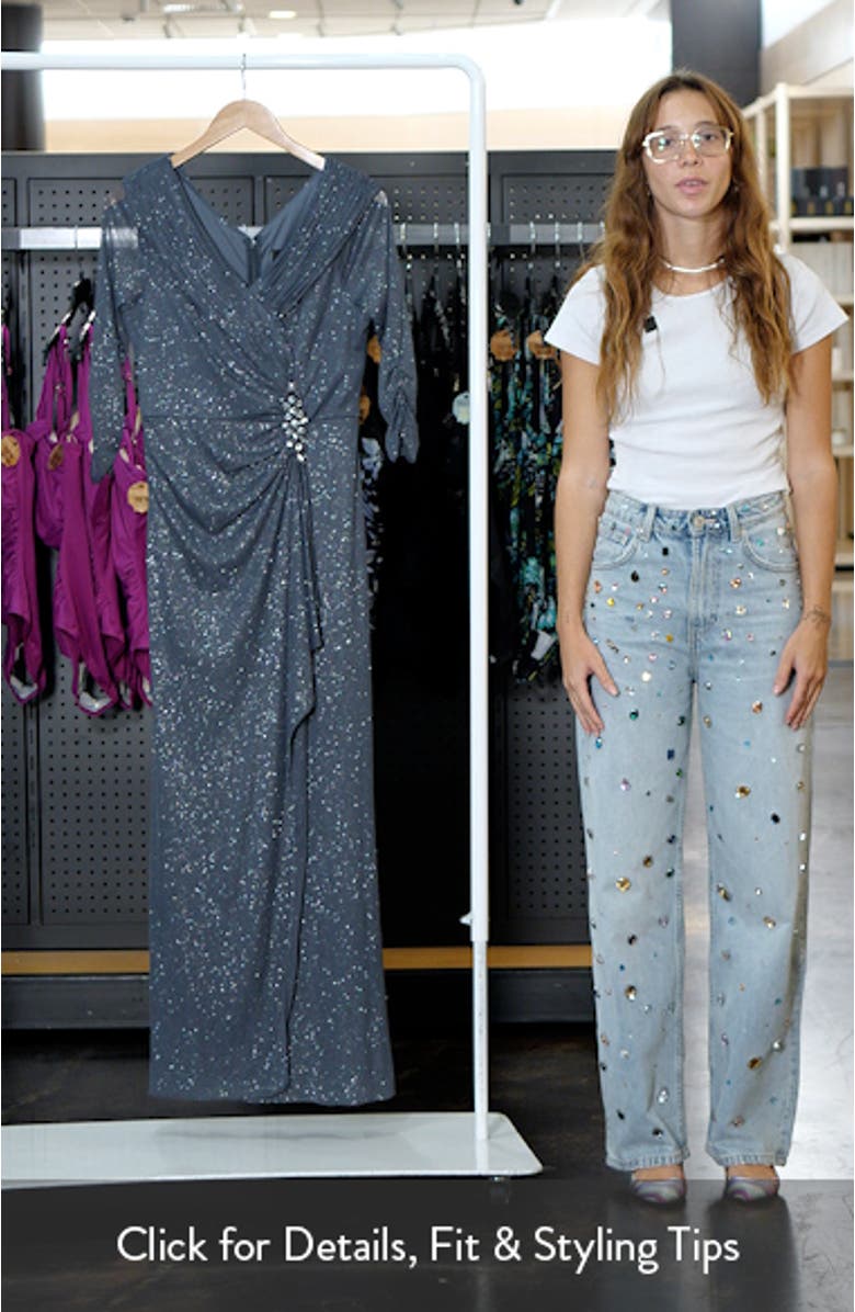 Glitter Portrait Collar Gown, sales video thumbnail