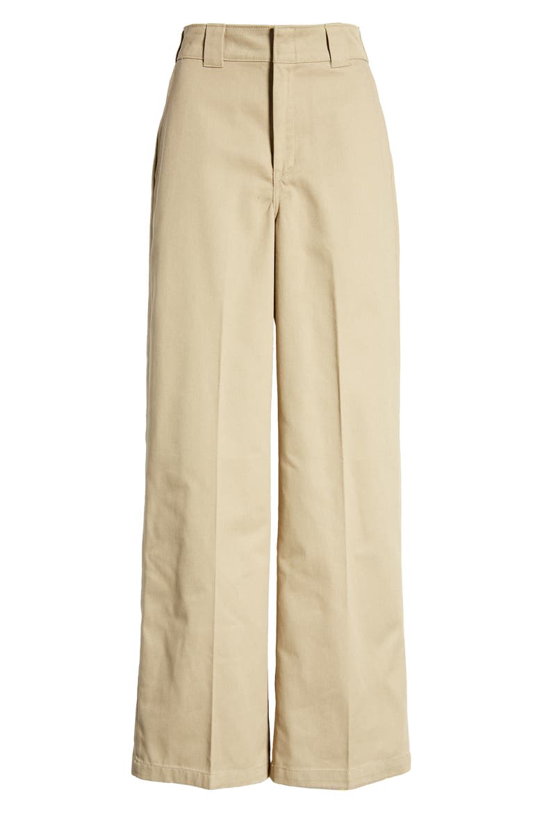 Wide Leg Twill Pants, Alternate, color, STONEWASHED KHAKI