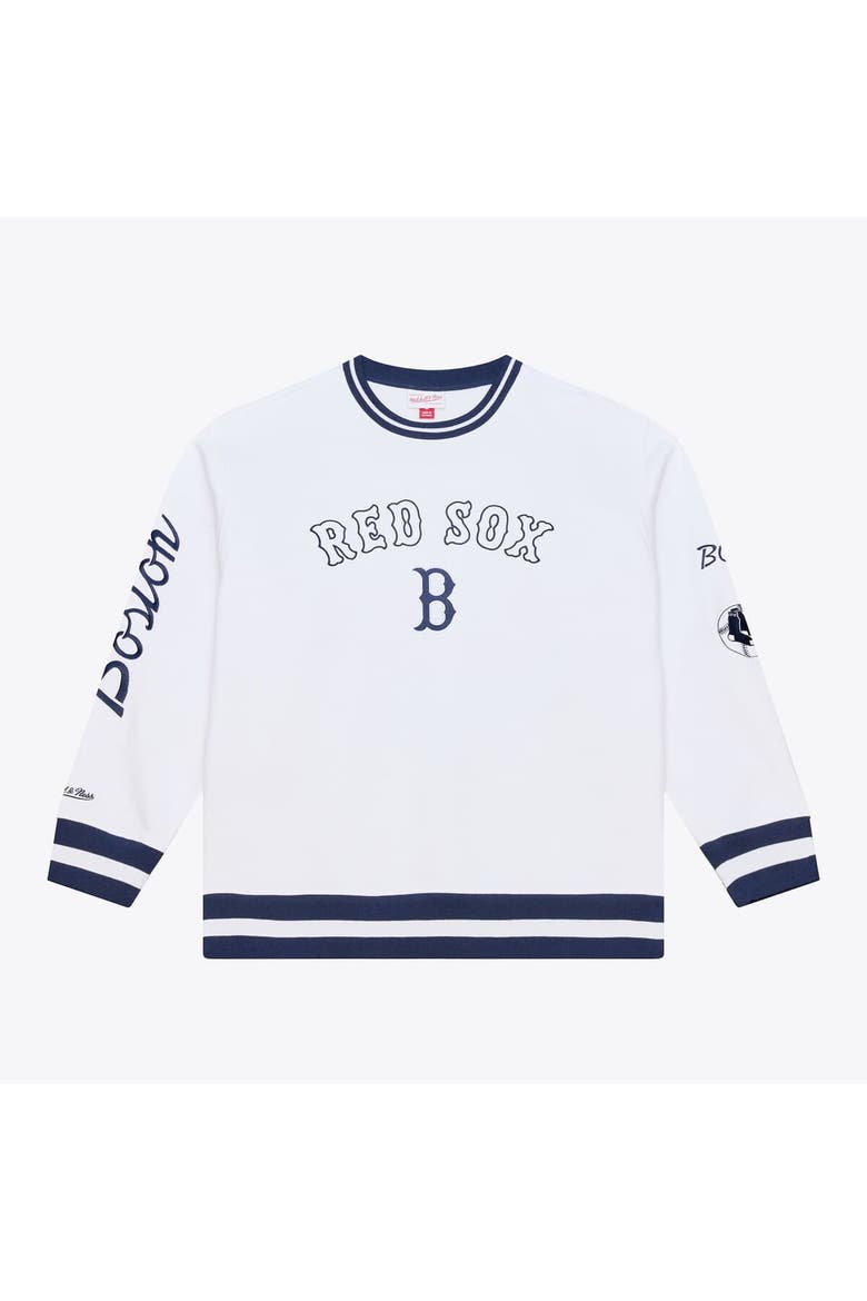 Men's Mitchell & Ness  White Boston Red Sox Arctic Fleece Sweatshirt, Main, color, White