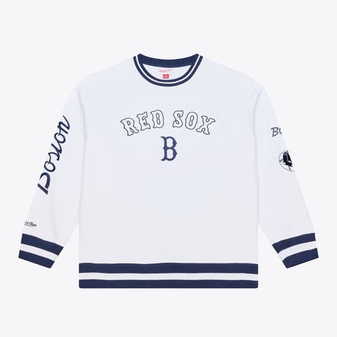 Men's Mitchell & Ness  White Boston Red Sox Arctic Fleece Sweatshirt