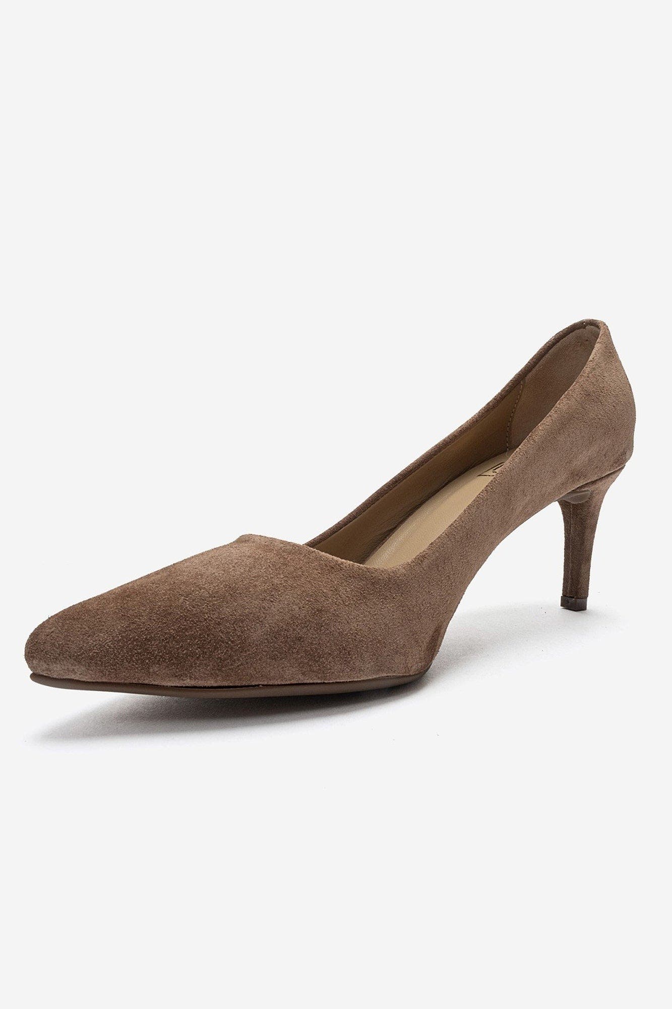Clyde Leather Stiletto Pointed Toe Pump, Alternate, color, Cognac Suede