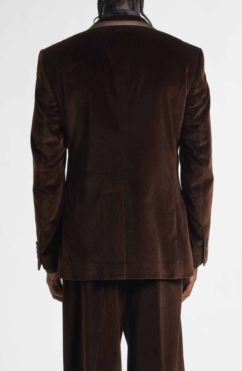 Dolce&Gabbana Satin Trim Velveteen Dinner Jacket, Alternate, color, M0937 Marrone-Grigio Scuri