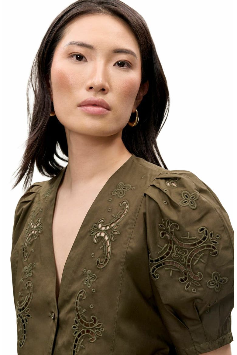 Raquel Twill Shirt, Alternate, color, OLIVE