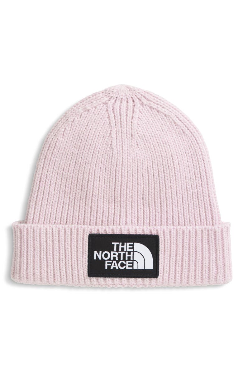 The North Face Logo Box Cuffed Recycled Beanie, Main, color, 