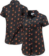 FOCO Women's FOCO Orange Baltimore Orioles Floral Button Up Shirt