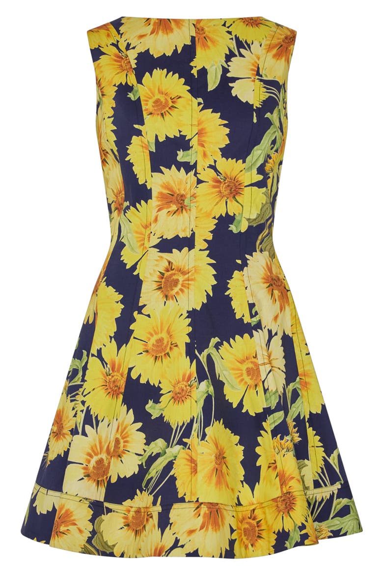Poppy Sunflower Sleeveless Fit & Flare Minidress, Alternate, color, NAVY MULTI
