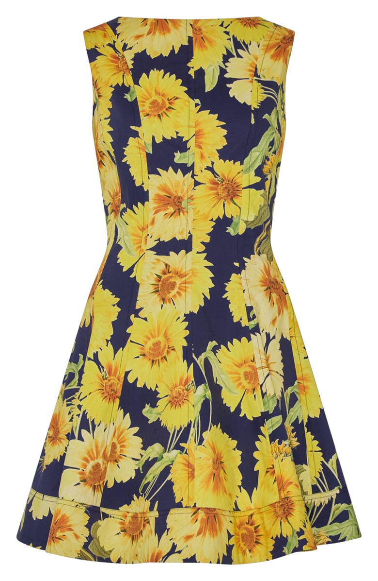Milly Poppy Sunflower Sleeveless Fit & Flare Minidress, Alternate, color, Navy Multi