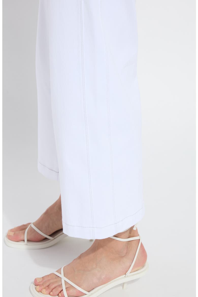 Layton Pull-On High Waist Crop Wide Leg Knit Jeans, Alternate, color, WHITE