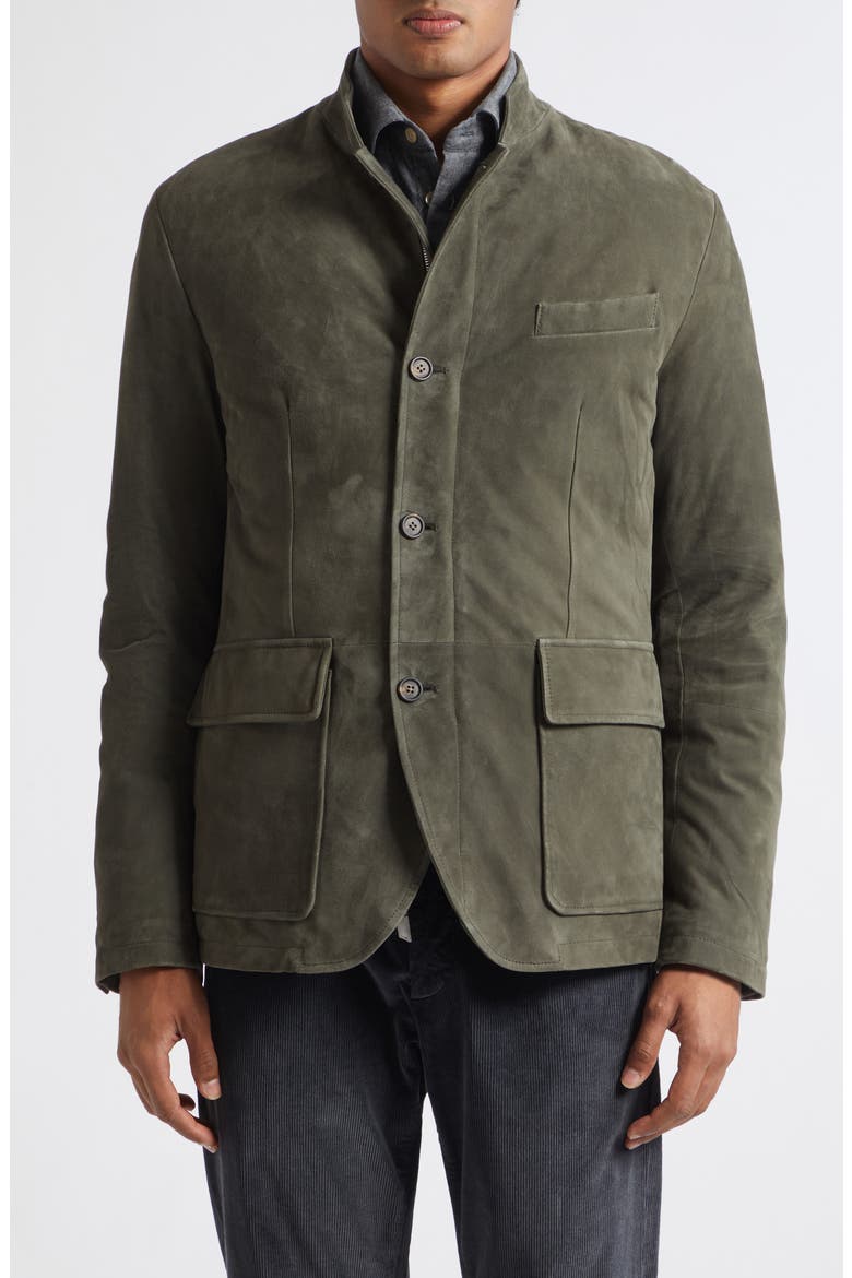 Suede Jacket, Main, color, 80 GREEN