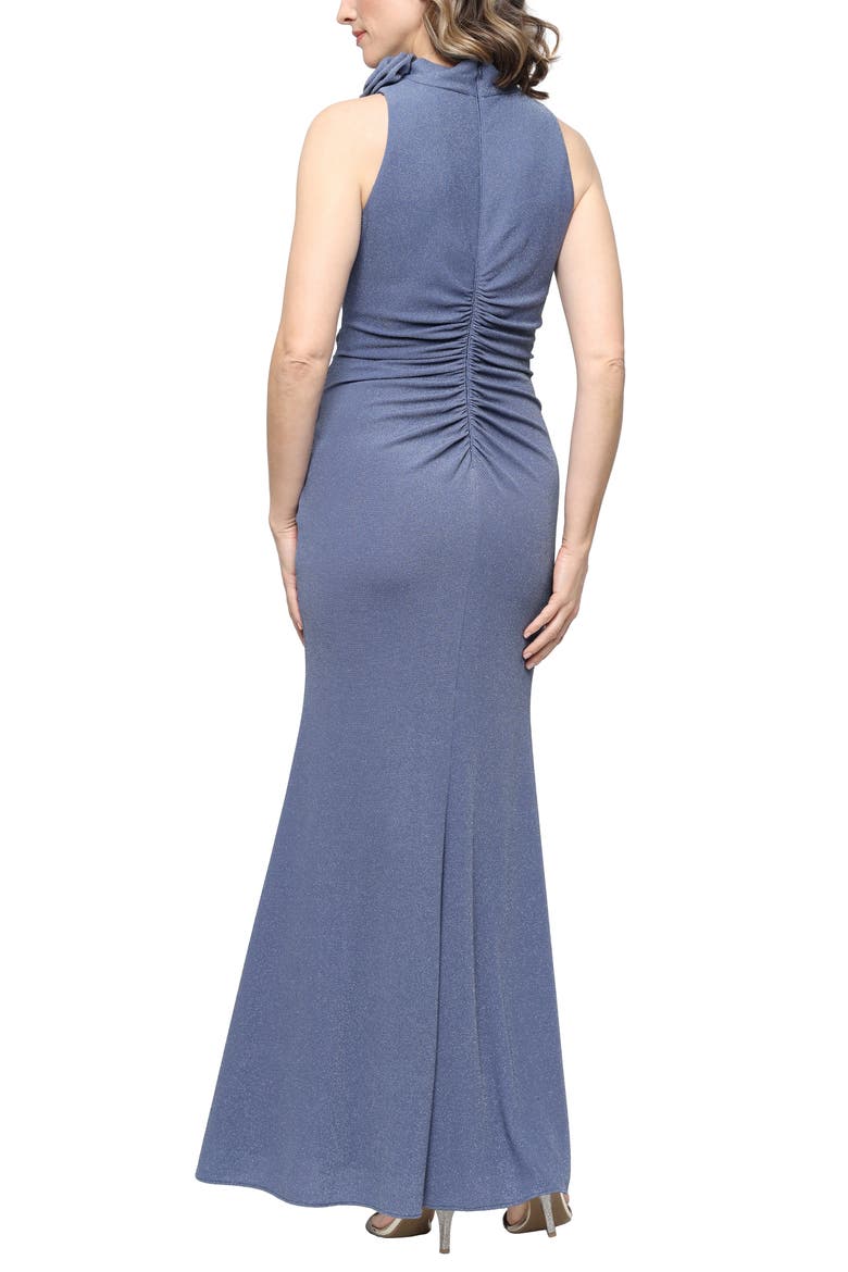 Metallic Mermaid Gown, Alternate, color, WEDGEWOOD