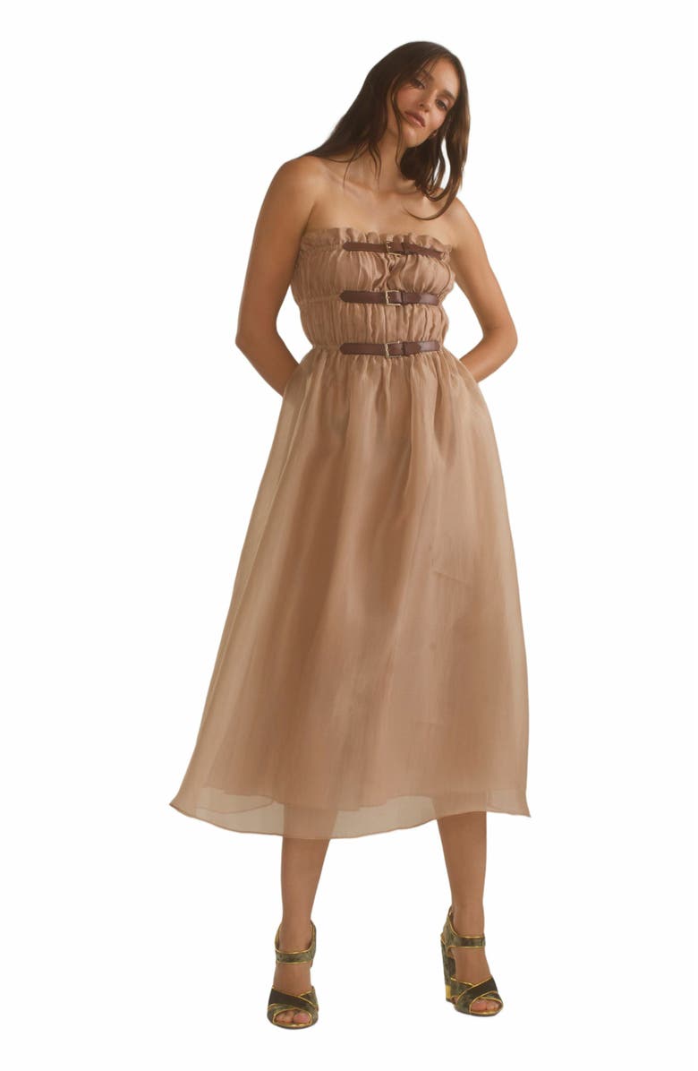 Cynthia Rowley Buckle Up Silk Organza Dress, Main, color, 