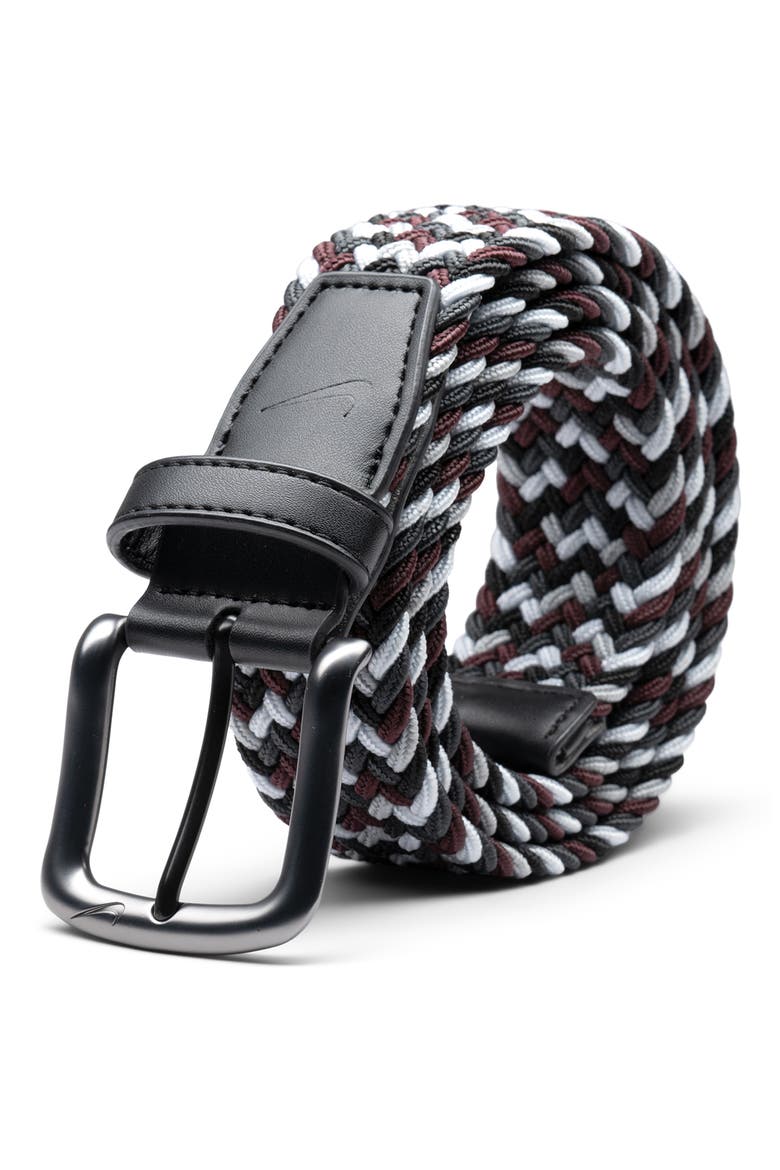 Stretch Woven Belt, Alternate, color, BURGUNDY MULTI