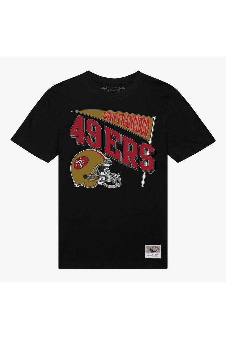 Women's Mitchell & Ness  Black San Francisco 49ers Team Dynamic Boyfriend T-Shirt, Alternate, color, Black