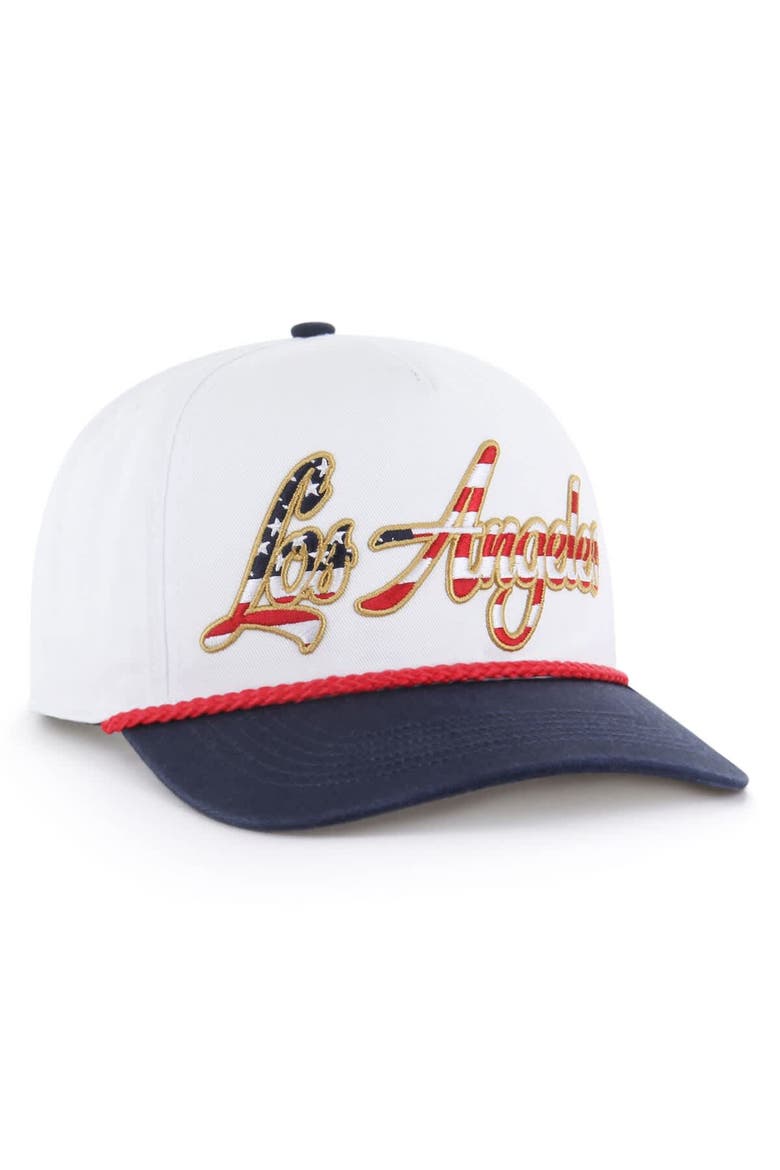 Men's '47 White Los Angeles Chargers Patriotic Overhand Hitch Adjustable Hat, Alternate, color, White