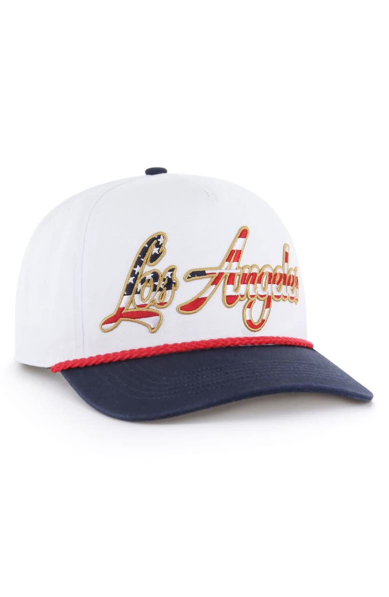 '47 Men's '47 White Los Angeles Chargers Patriotic Overhand Hitch Adjustable Hat, Alternate, color, White