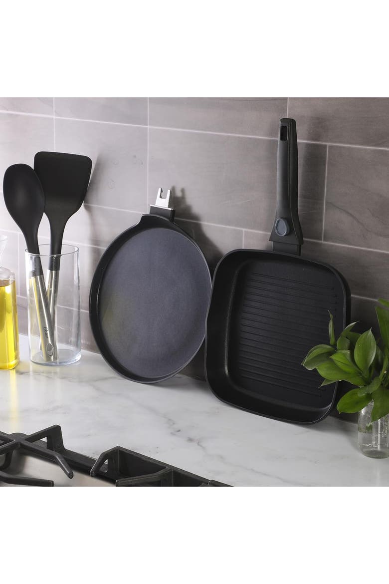 Nonstick Aluminum Pancake and Frying Pan Set in Black, Alternate, color, Black