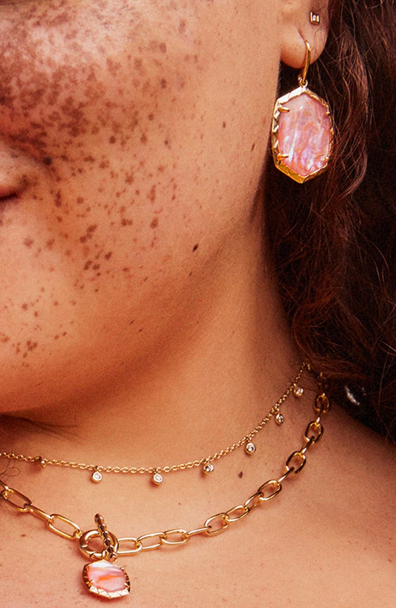 Kendra Scott Daphne Drop Earrings, Alternate, color, Gld Lt Pink Ird Abal