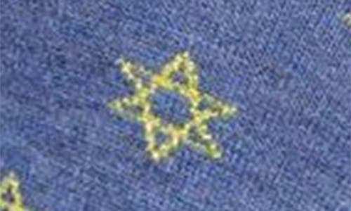 Memoi Hanukkah Assorted 3-pack Crew Socks In Blue