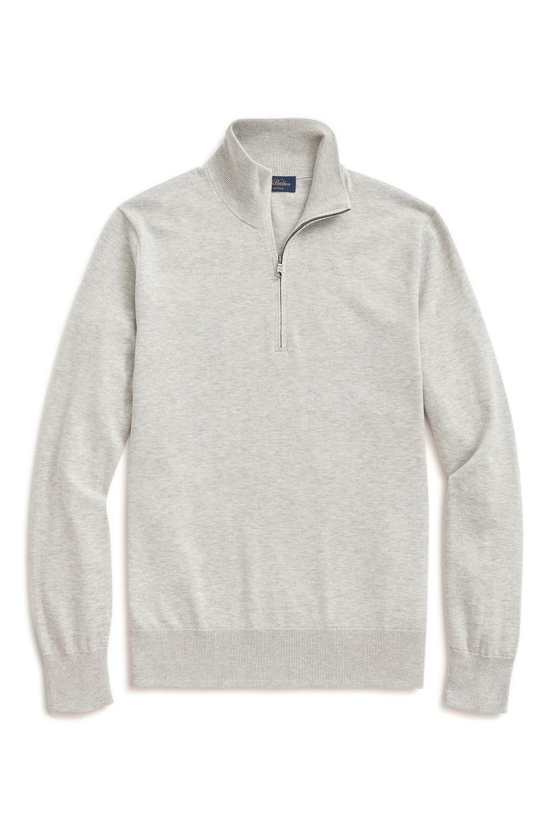 Supima® Cotton Half Zip Pullover, Main, color, GREY HEATHER