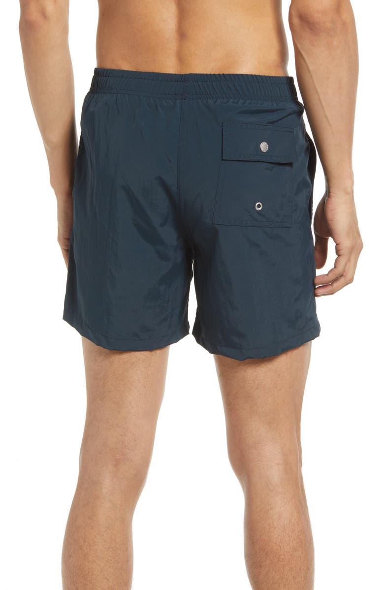 Bather Navy Swim Trunks, Alternate, color, 